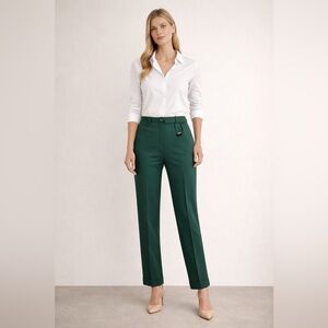 Silvia Tailored Emerald Green Trousers S NWOT